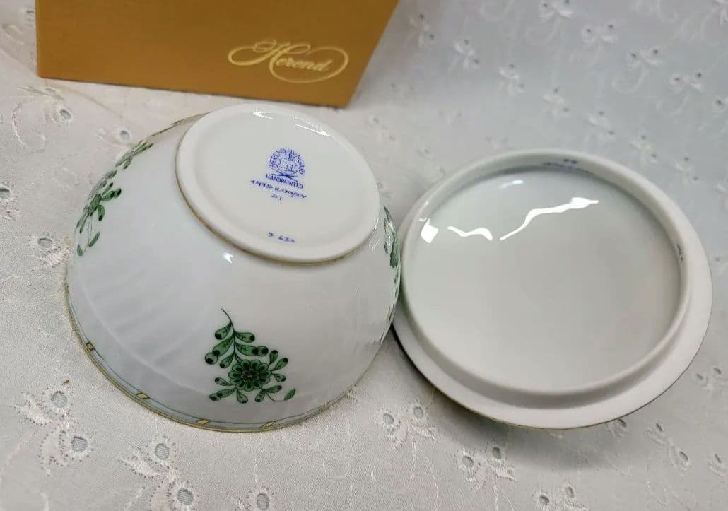 未使用✨高級✨ヘレンド インドの華 蓋付きボウル 小物入れ 箱