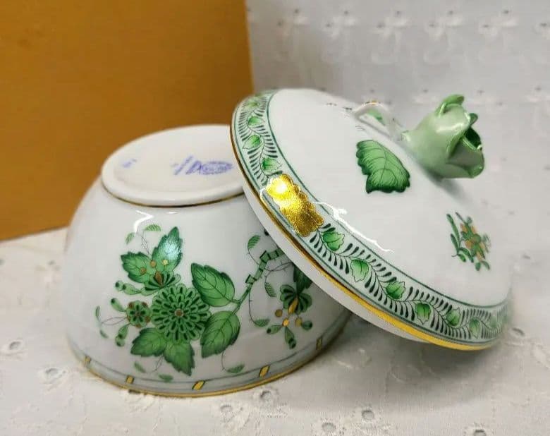 未使用✨高級✨ヘレンド インドの華 蓋付きボウル 小物入れ 箱