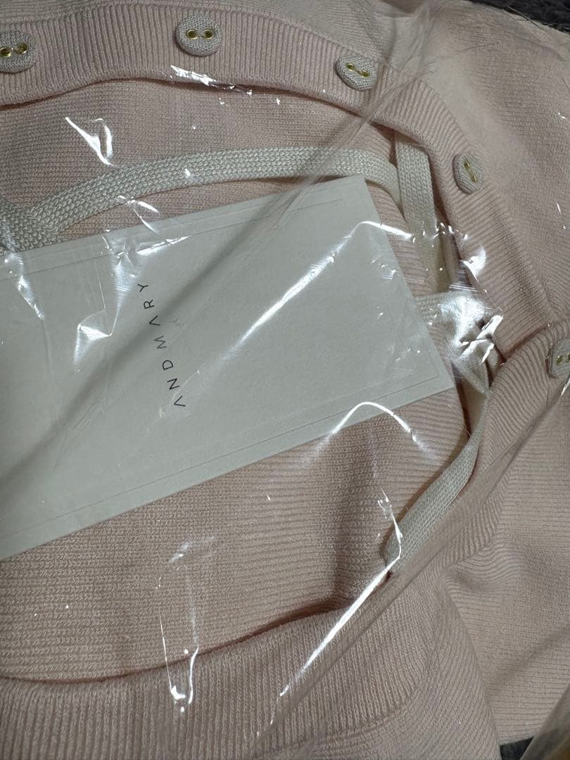 andmary Hein ribbon knit tops ピンク