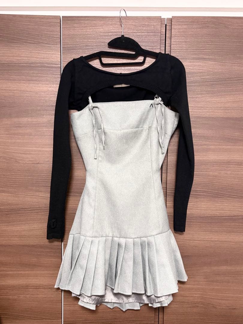 ANDMARY ニットセットミニドレス グレー