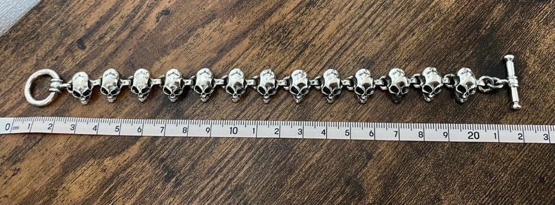 ちゃんぽん【新品・重厚64g】シルバー925 メンズ スカル ブレスレット