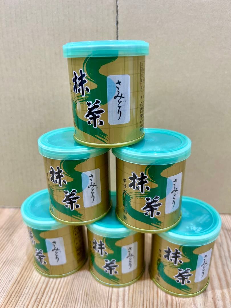 京都宇治抹茶　山政小山園　さみどり30g ×6缶 MATCHA POWDERED