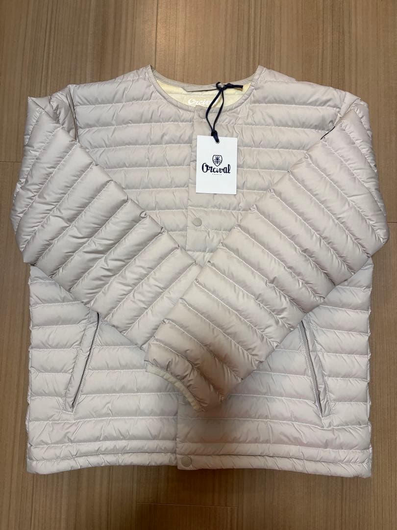 ★美品★ORCIVAL インナーダウンクルーネック　ライトベージュ サイズ2