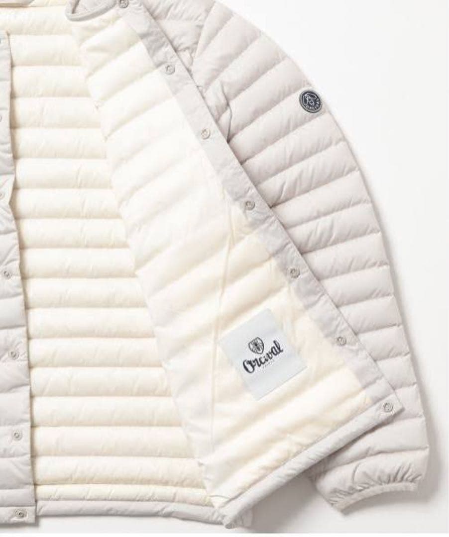 ★美品★ORCIVAL インナーダウンクルーネック　ライトベージュ サイズ2