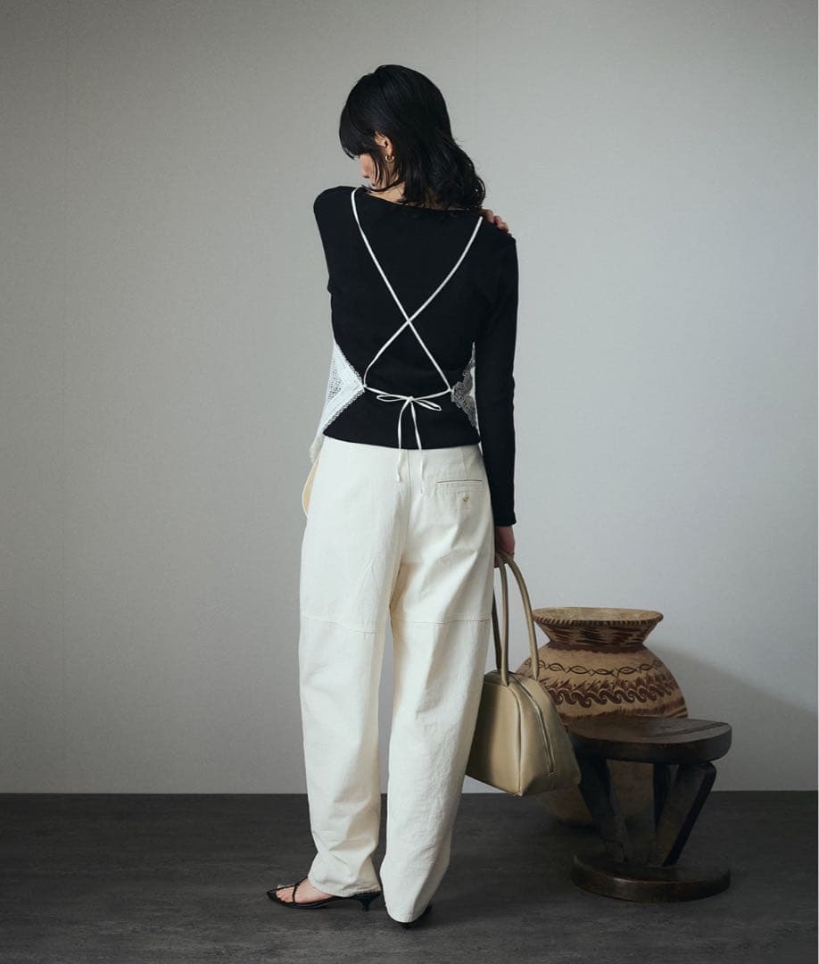 サロンアダムエロペ　クロスレースキャミソール　ホワイト