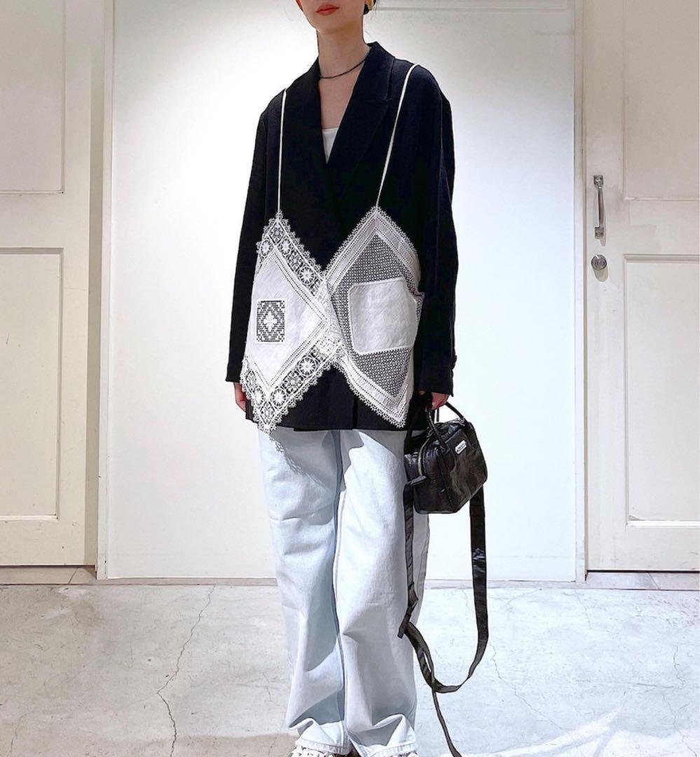 サロンアダムエロペ　クロスレースキャミソール　ホワイト