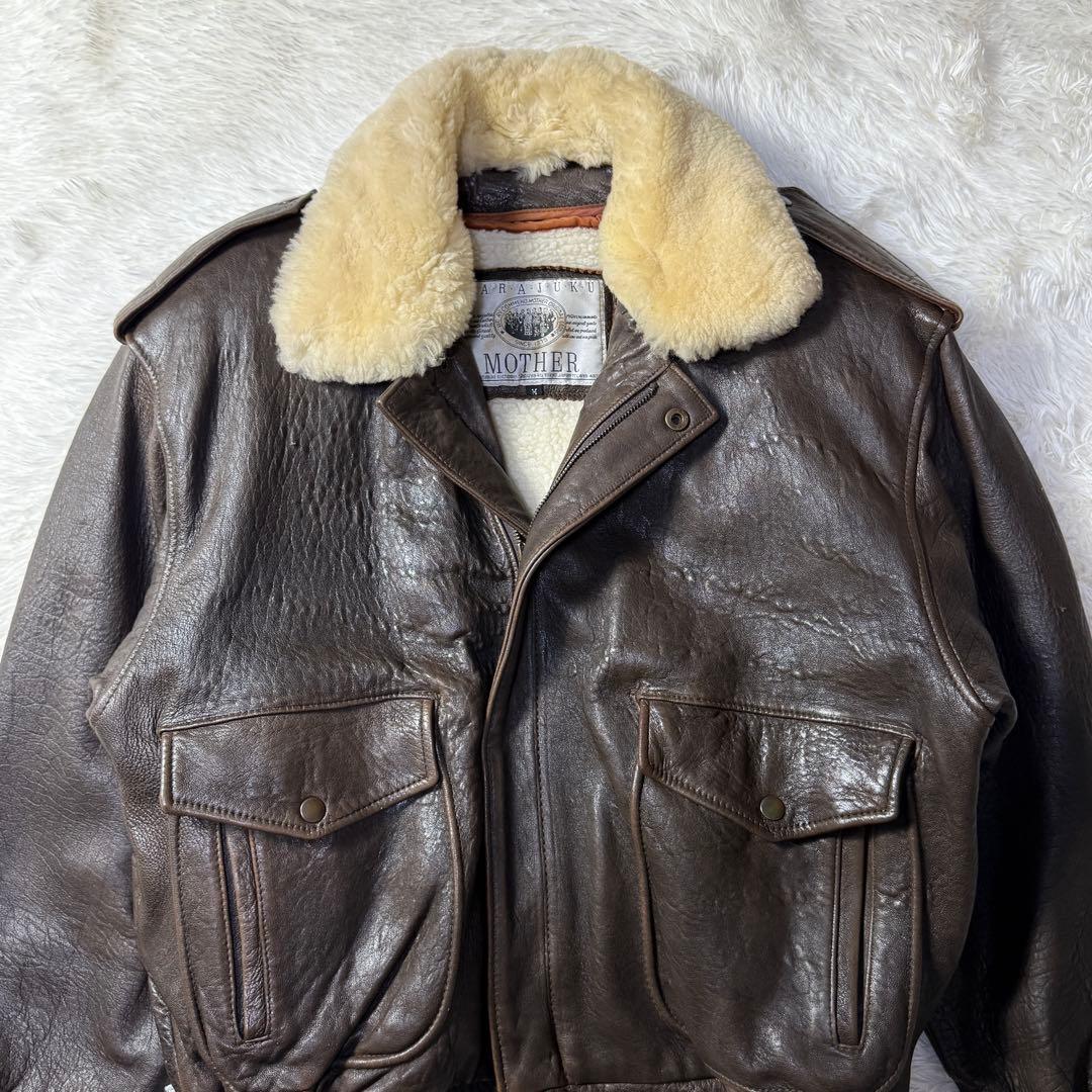 【90s】G-1 ラムレザー フライトジャケット L 襟ボア・ライナー付き完品