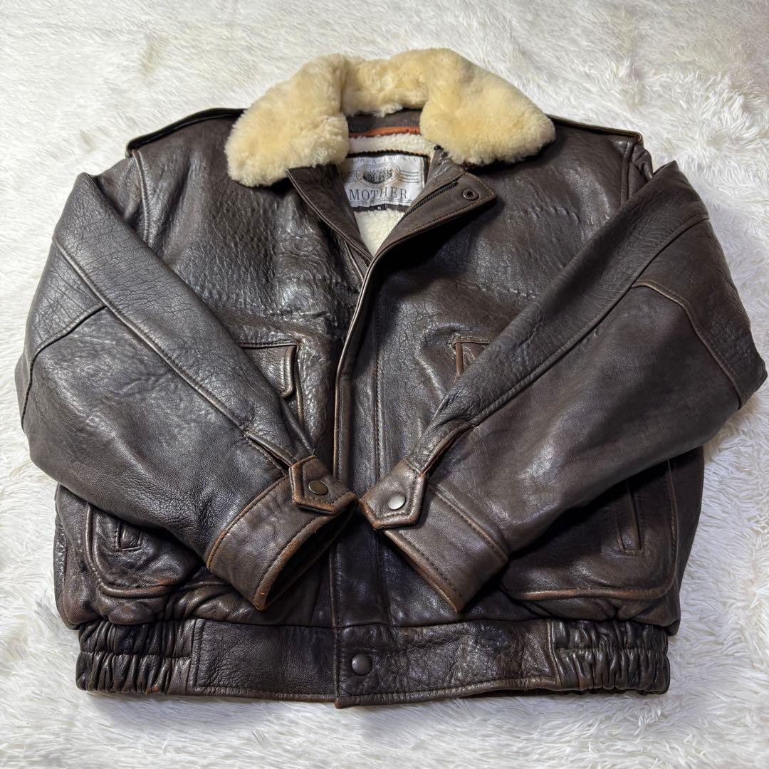 【90s】G-1 ラムレザー フライトジャケット L 襟ボア・ライナー付き完品
