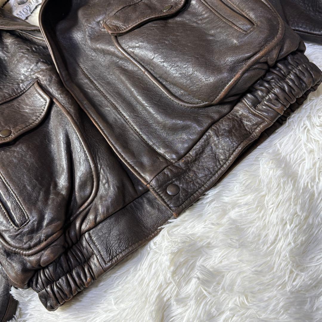 【90s】G-1 ラムレザー フライトジャケット L 襟ボア・ライナー付き完品