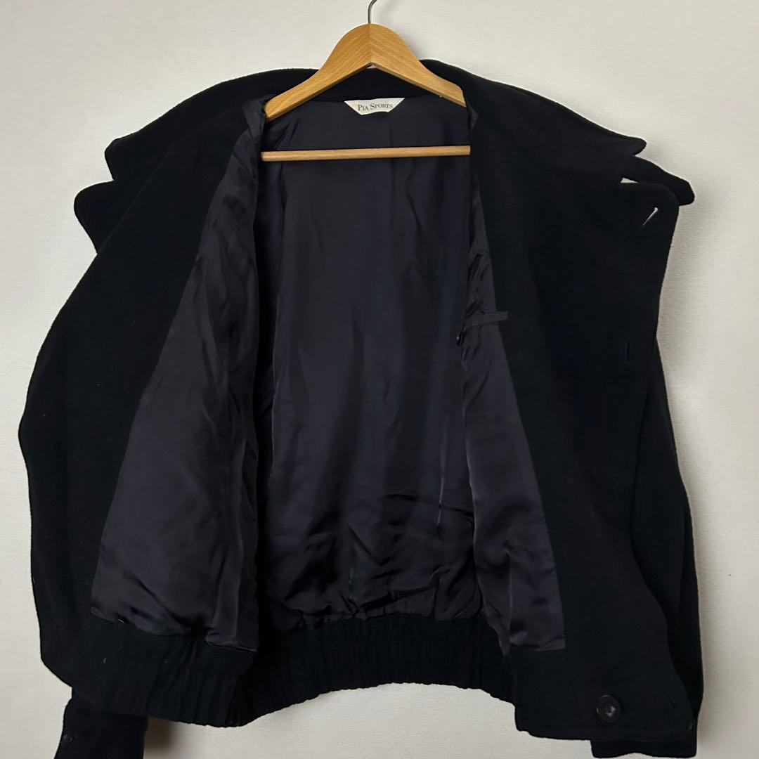 Vintage 90s【変形】all black wool jacket