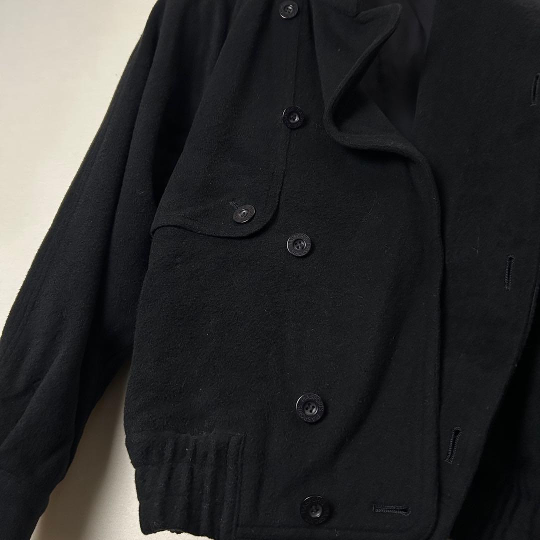 Vintage 90s【変形】all black wool jacket