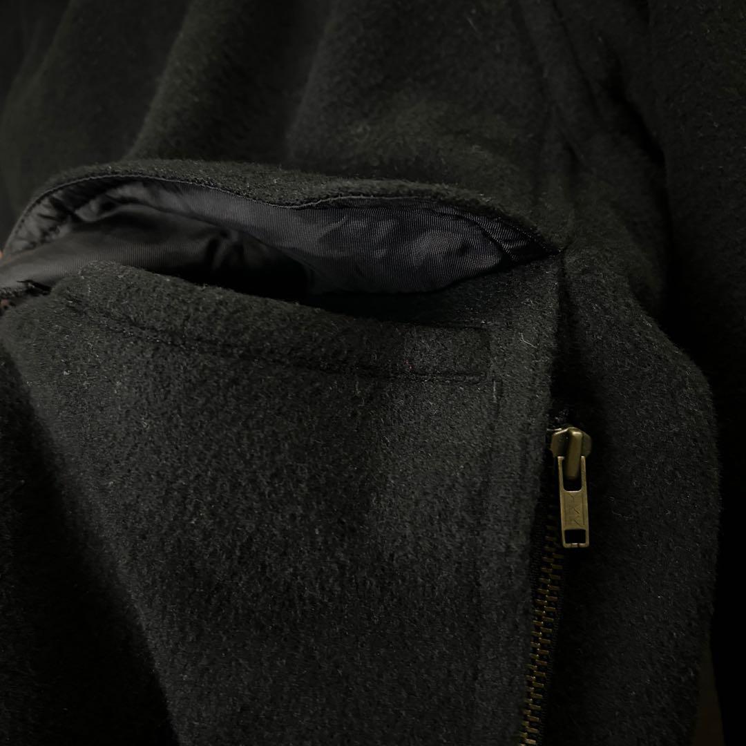 Vintage 90s【変形】all black wool jacket