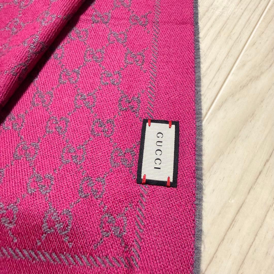 大判新品✨GUCCIマフラー❗️箱紙袋セット❗️グッチマフラー　レディース