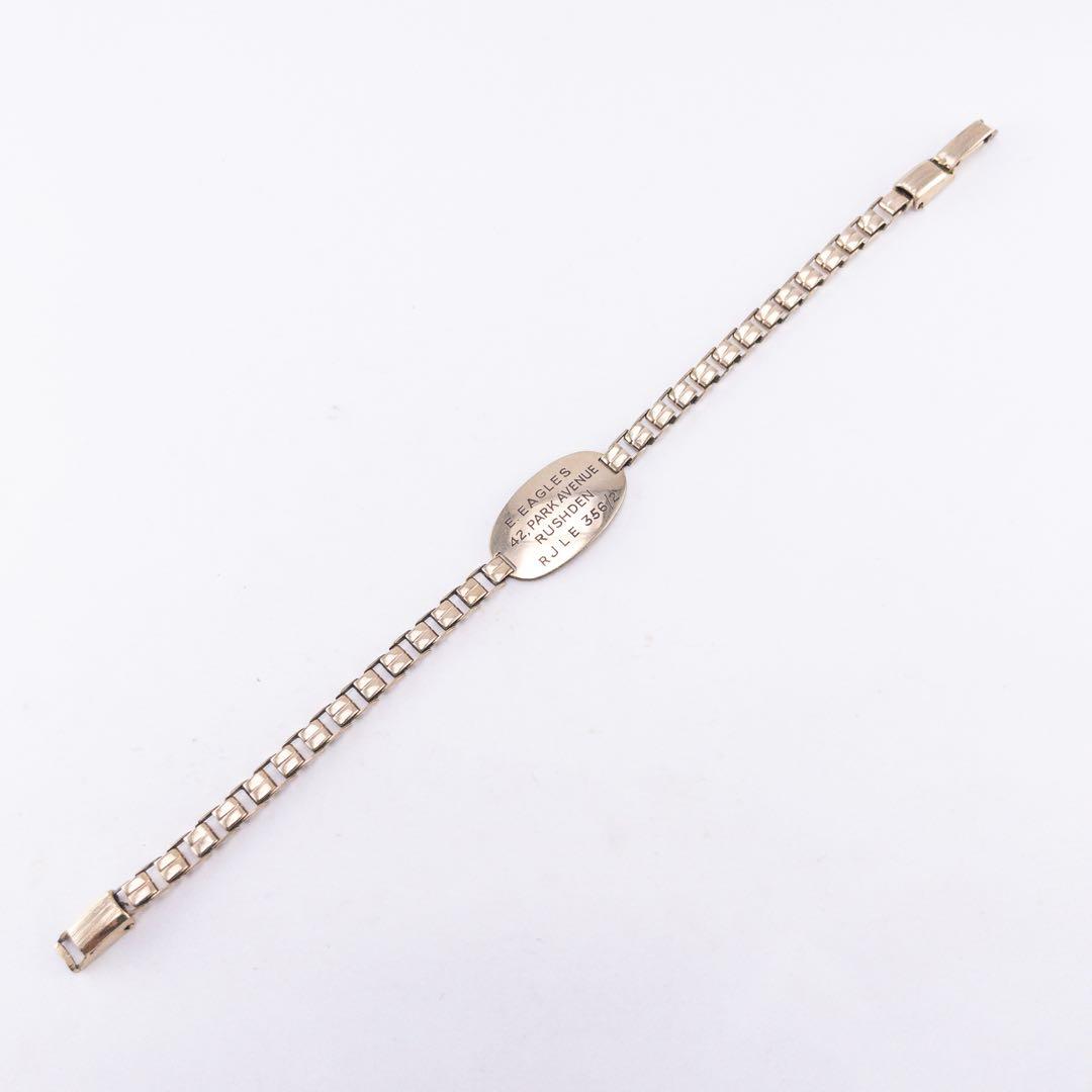 英国製 40s WW2 金張りヴィンテージ IDブレスレット