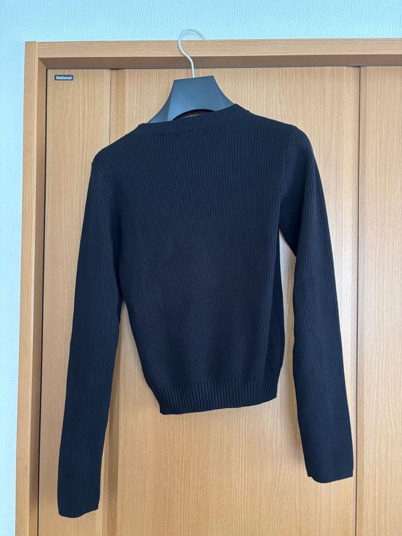 Darich ダーリッチ DRビジューフラワーリブニットトップスブラック