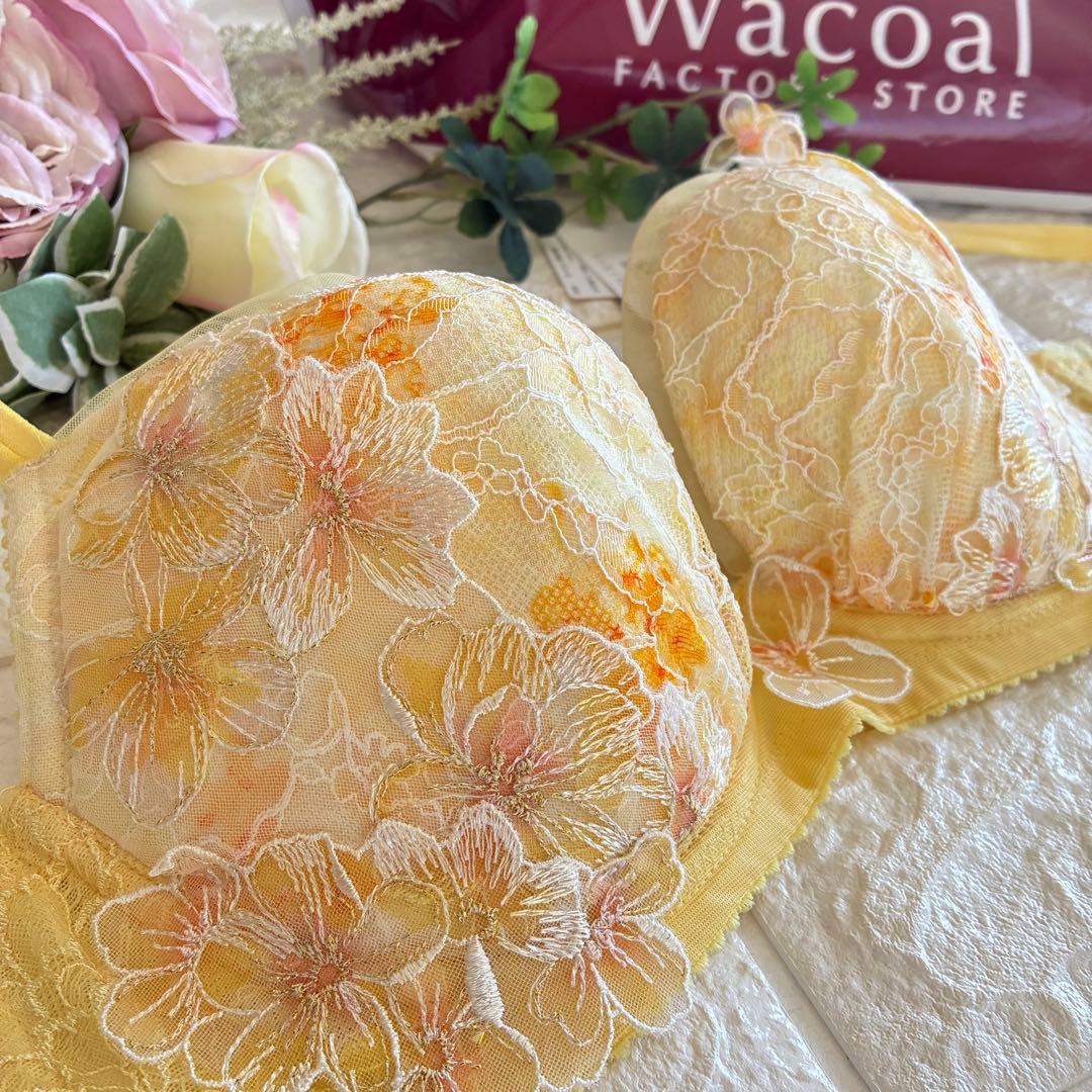 Wacoal パルファージュ 上下セットF65❣️イエロー♡ᵕ̈*大人可愛い♬.*