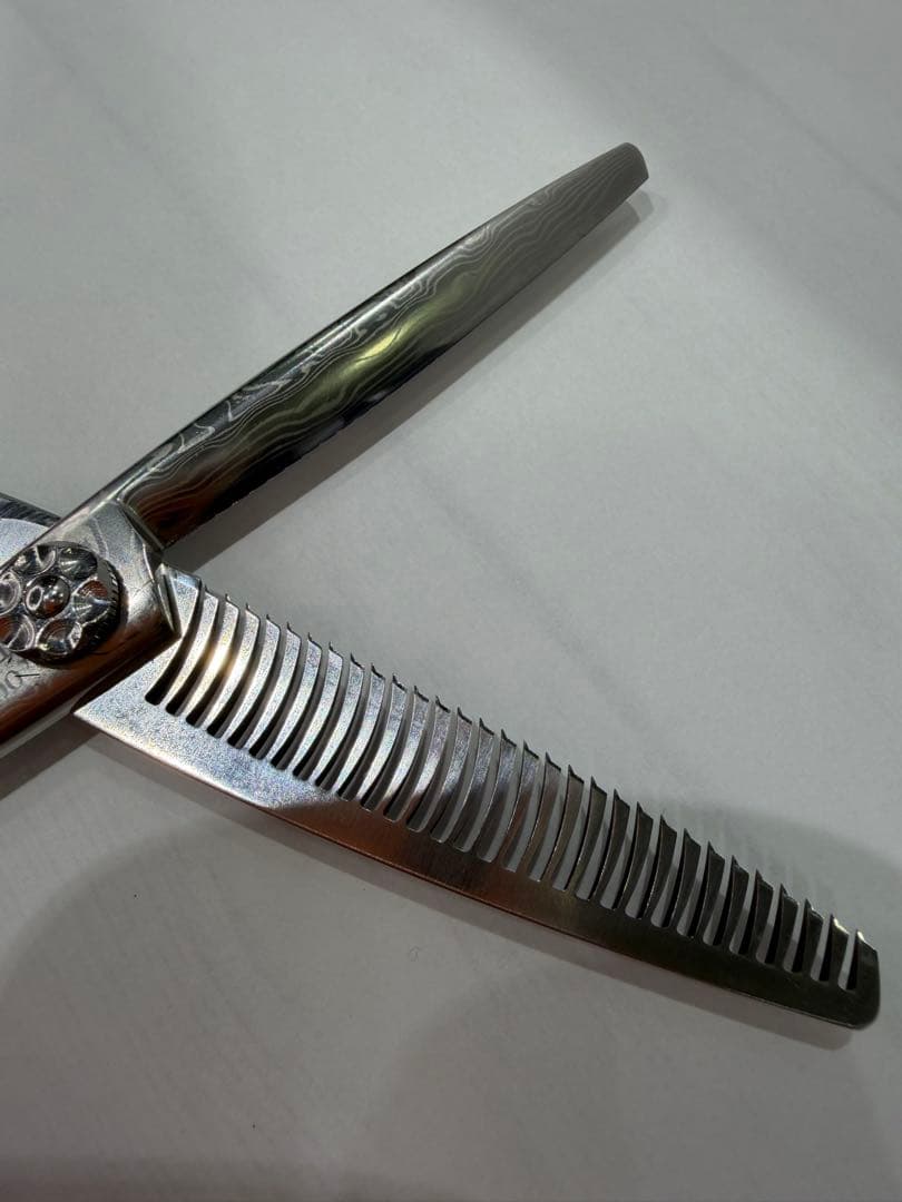 ヘブンスシザー セニング 30%メガネタイプ ダマスカス鋼