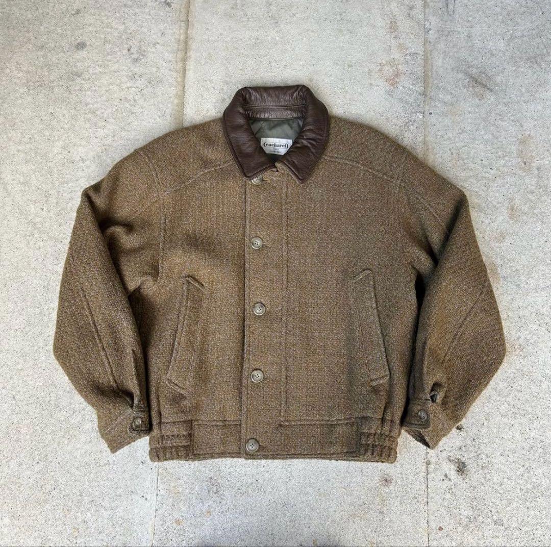 ジャケット・アウター Japan vintage leather collar wool jacket