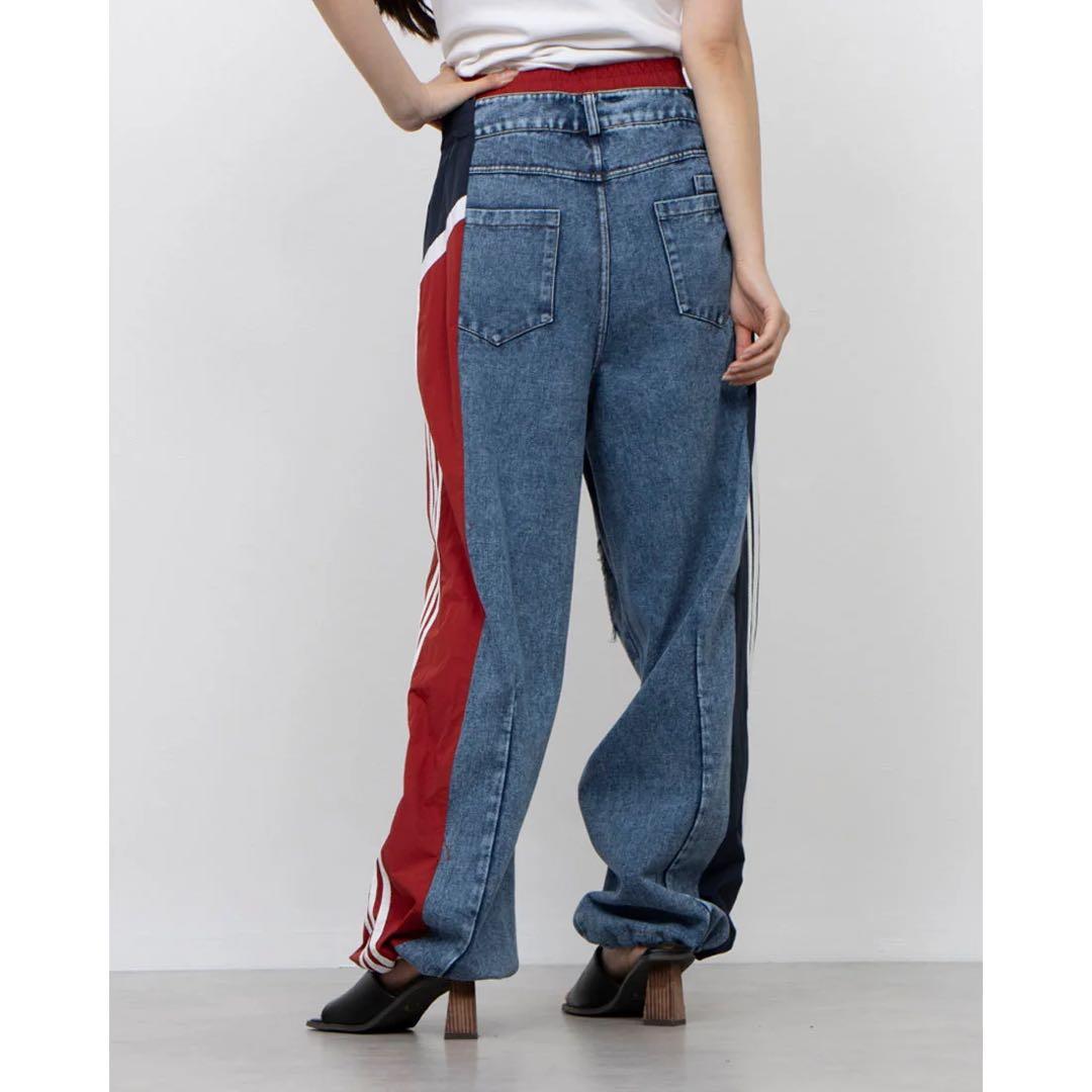 Three Four Time スリーフォータイム サイドスイッチデニムパンツ