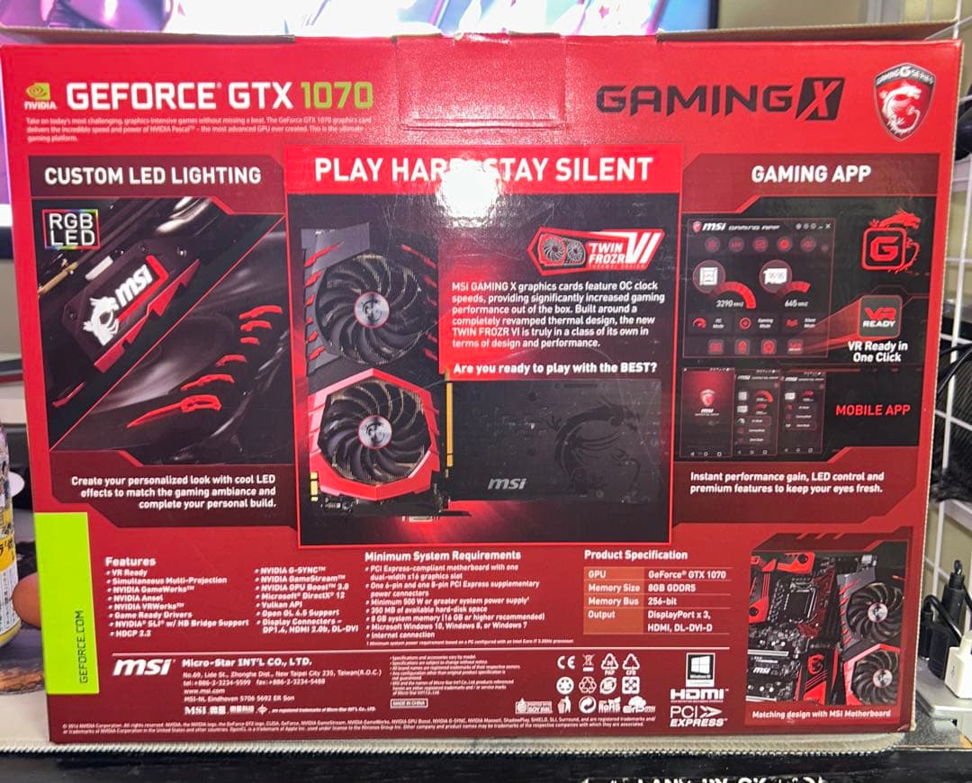 グラフィックボード・グラボ・ビデオカード msi GTX1070-8GB