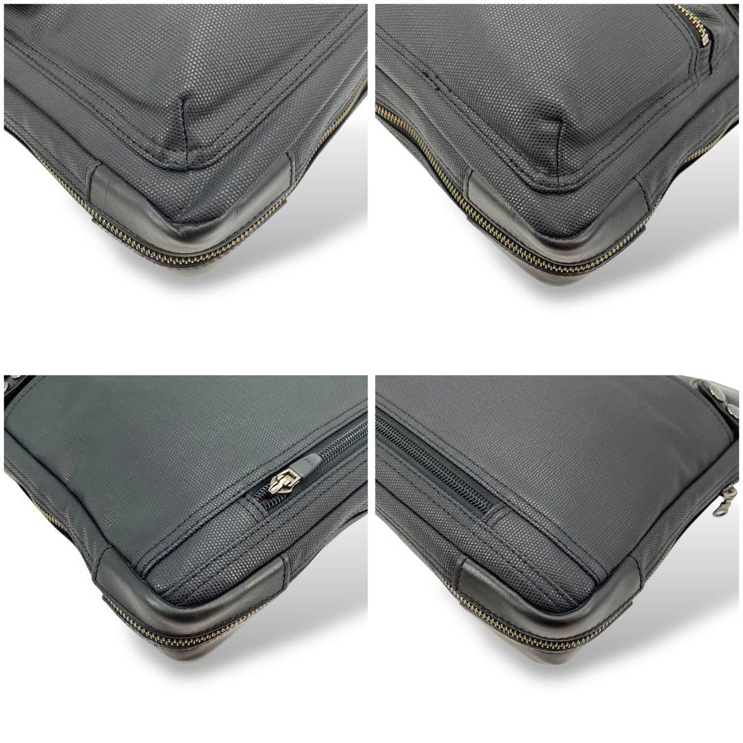 【極美品】輪怐 ビジネスバッグ 格 ブリーフケース 牛革 ナイロン ブラック