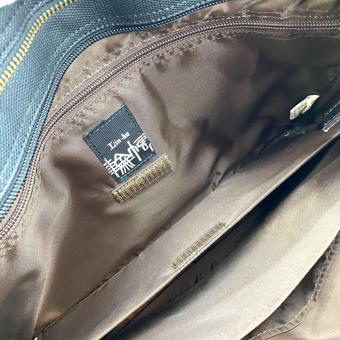 【極美品】輪怐 ビジネスバッグ 格 ブリーフケース 牛革 ナイロン ブラック