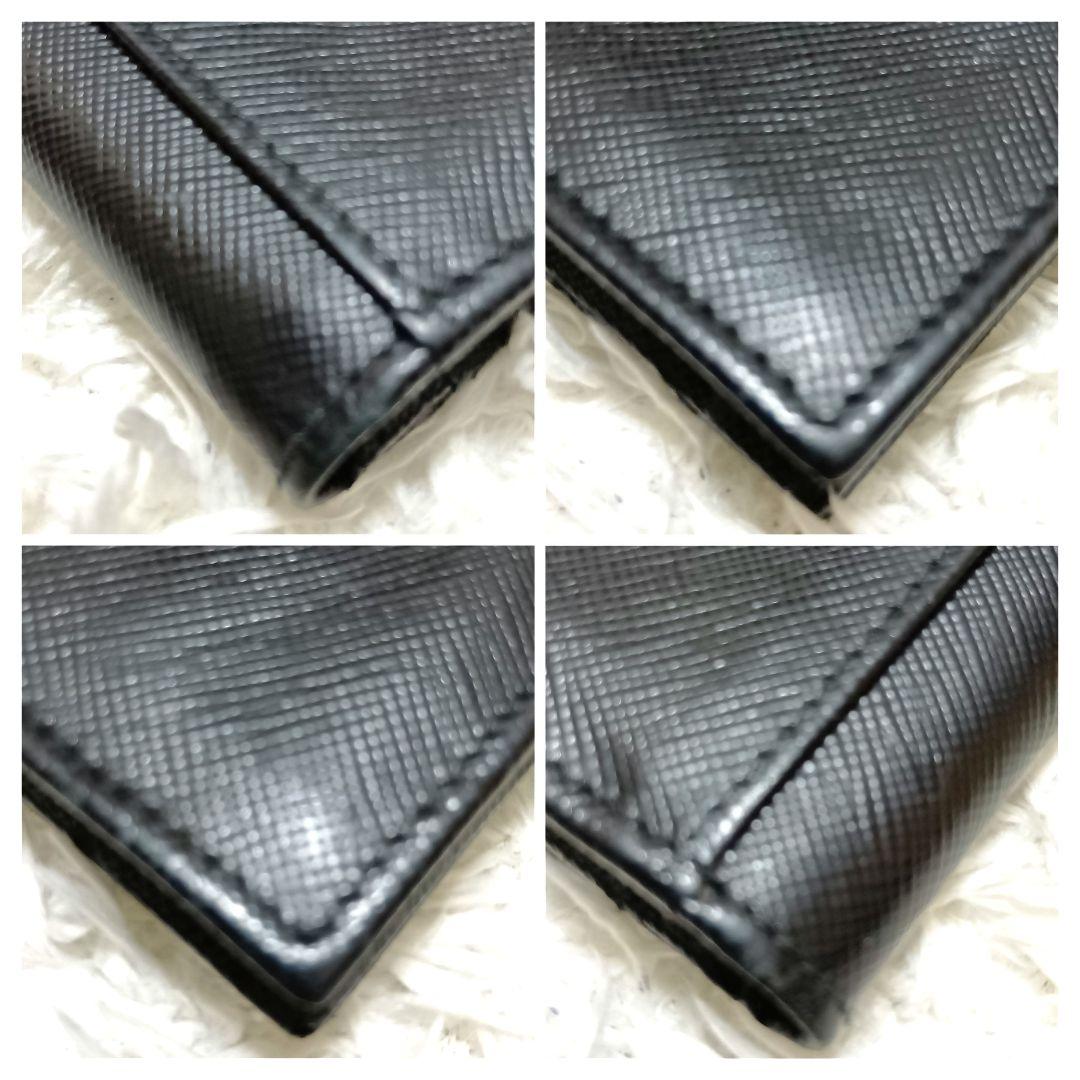 プラダ　カードケース　名刺入れ　ロゴ刻印　レザー　ブラック　正規品