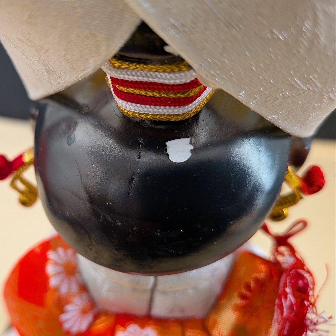 花嫁 木目込人形 白無垢 白赤衣装／共箱あり／木目込花嫁人形 高さ約32cm