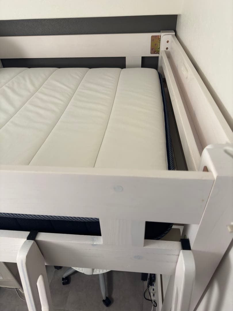 【引き取り@板橋区】ロフトベッド 2段ベッド 木製 ホワイト ハイタイプ