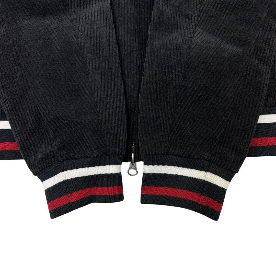 FRED PERRY コーデュロイ スイングトップ ブルゾン ロゴ刺繍 黒 M