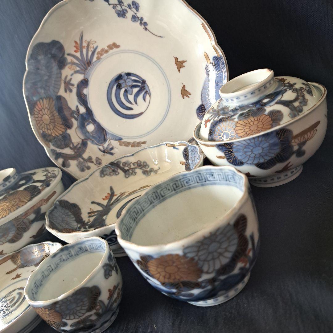 「ご成約者」です。 古伊万里色絵金彩皿 7種類1セット 骨董アンティ