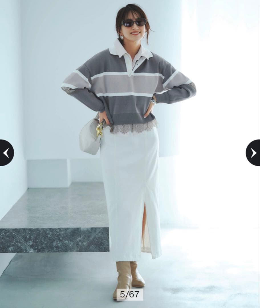 Arpege story アルページュストーリー　レース切替ラガーニット