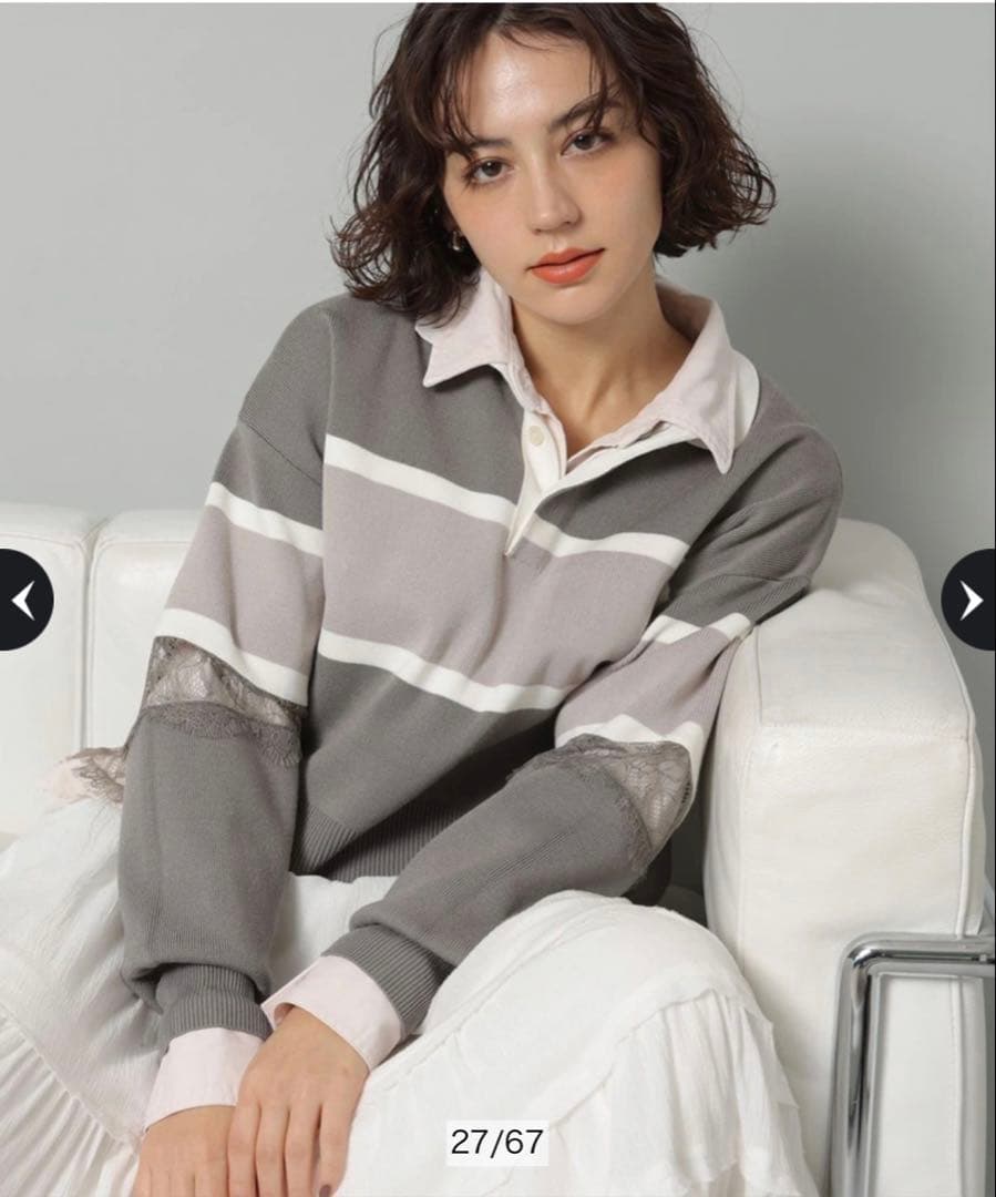 Arpege story アルページュストーリー　レース切替ラガーニット