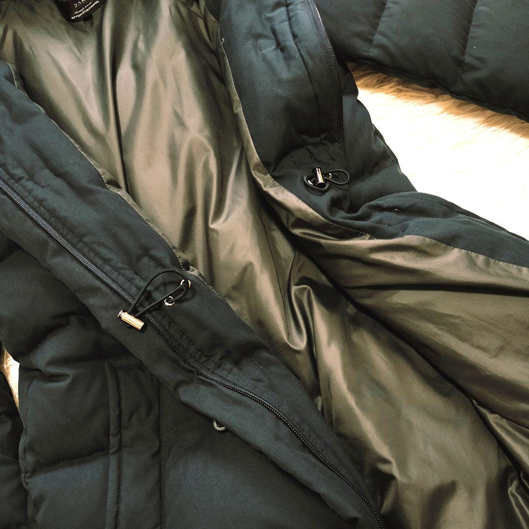 希少 23区 ダッフルダウンコート Aライン ネイビー L