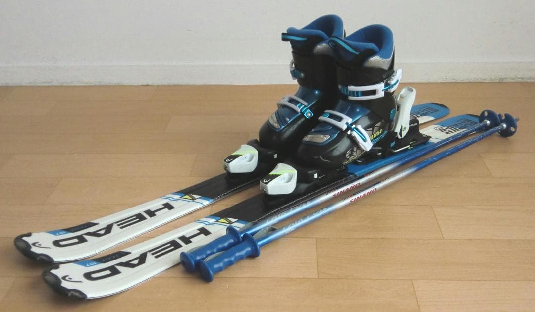 ■■送料無料■HEAD■子供用スキーフルセット■板107靴21■WAX済■■