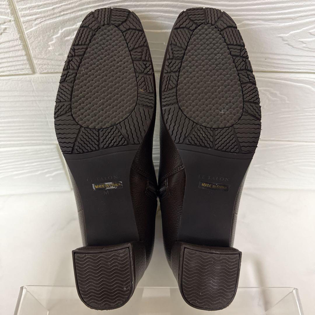 LE TALON 5cmスクエアフィットショートブーツ ブラウン M 箱付き