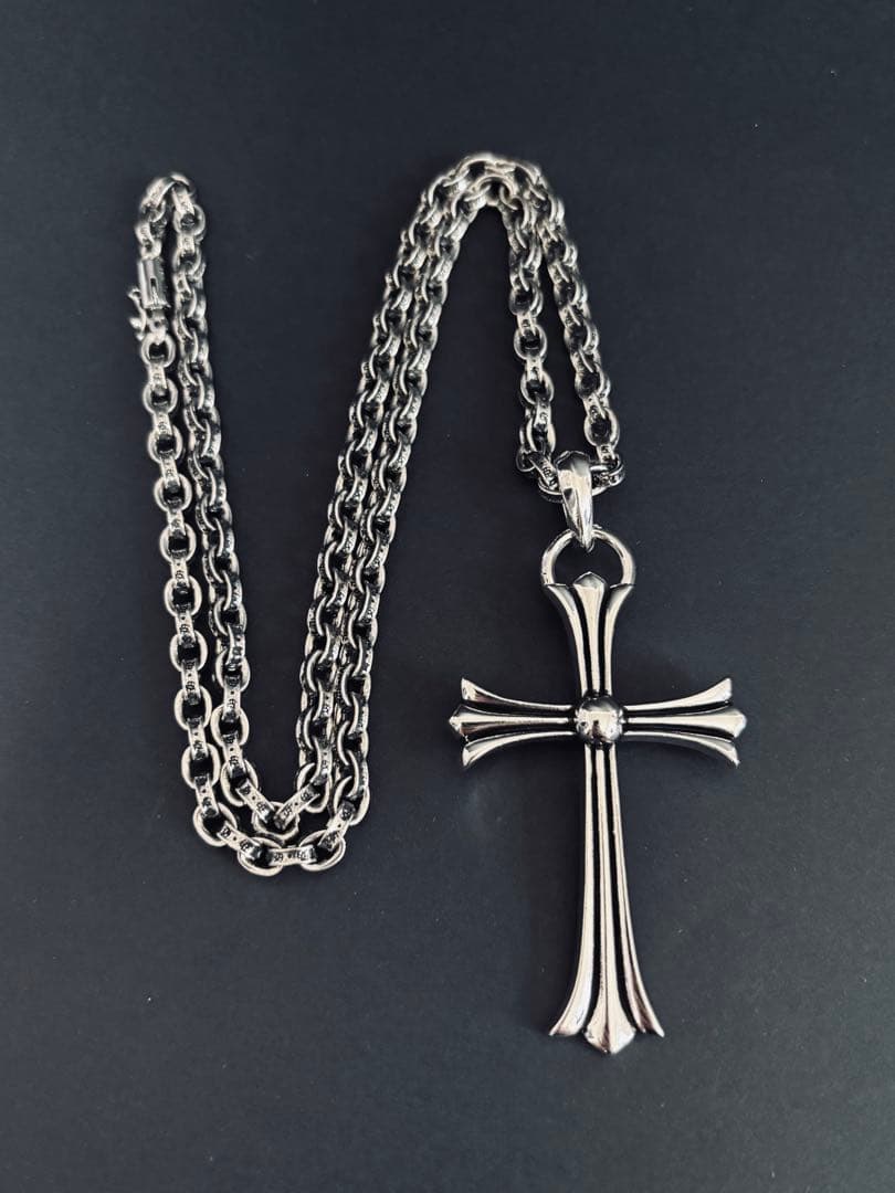 ネックレス ラージクロス ペーパーチェーン シルバー925