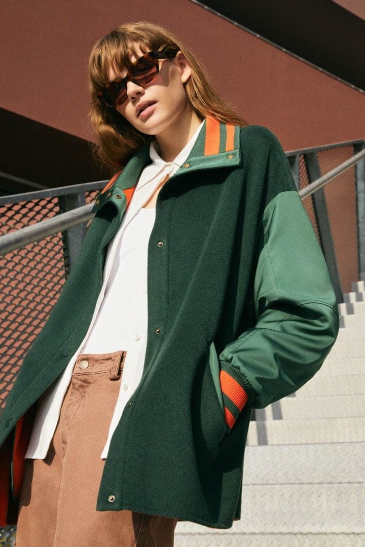 【極美品】 MAX&Co オーバーサイズ スタジャン ボンバージャケット 切替