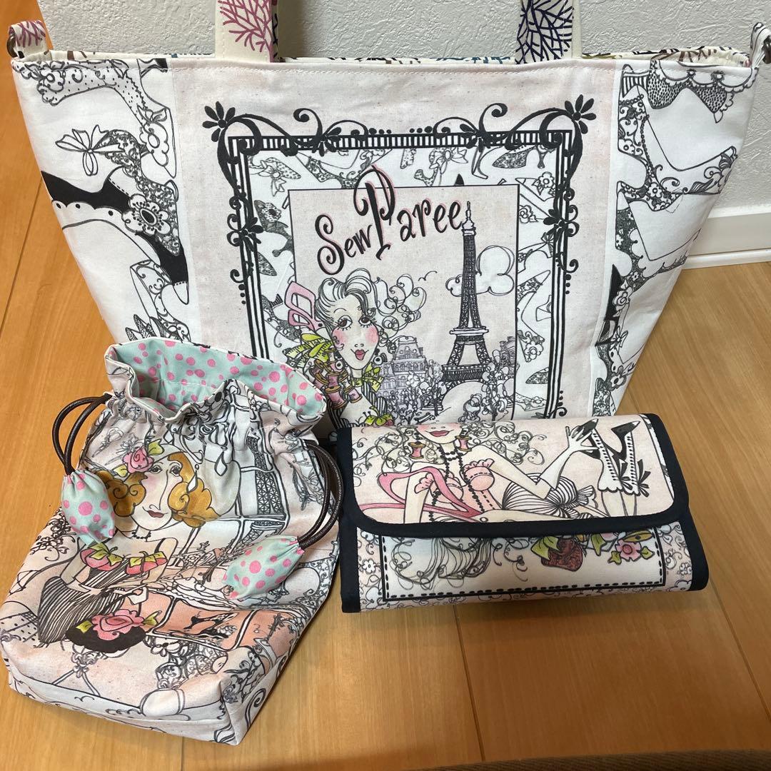 長財布　やりくり財布　ハンドメイド　トートバッグ　巾着袋ハンドメイド