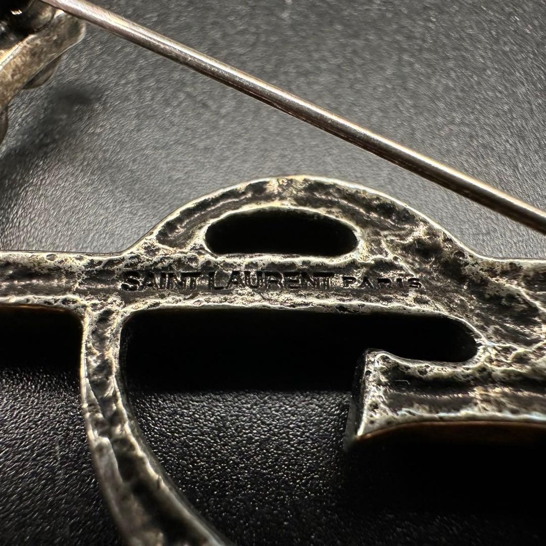 極美品✨　YSL　サンローランパリ　ブローチ　ロゴ　1310