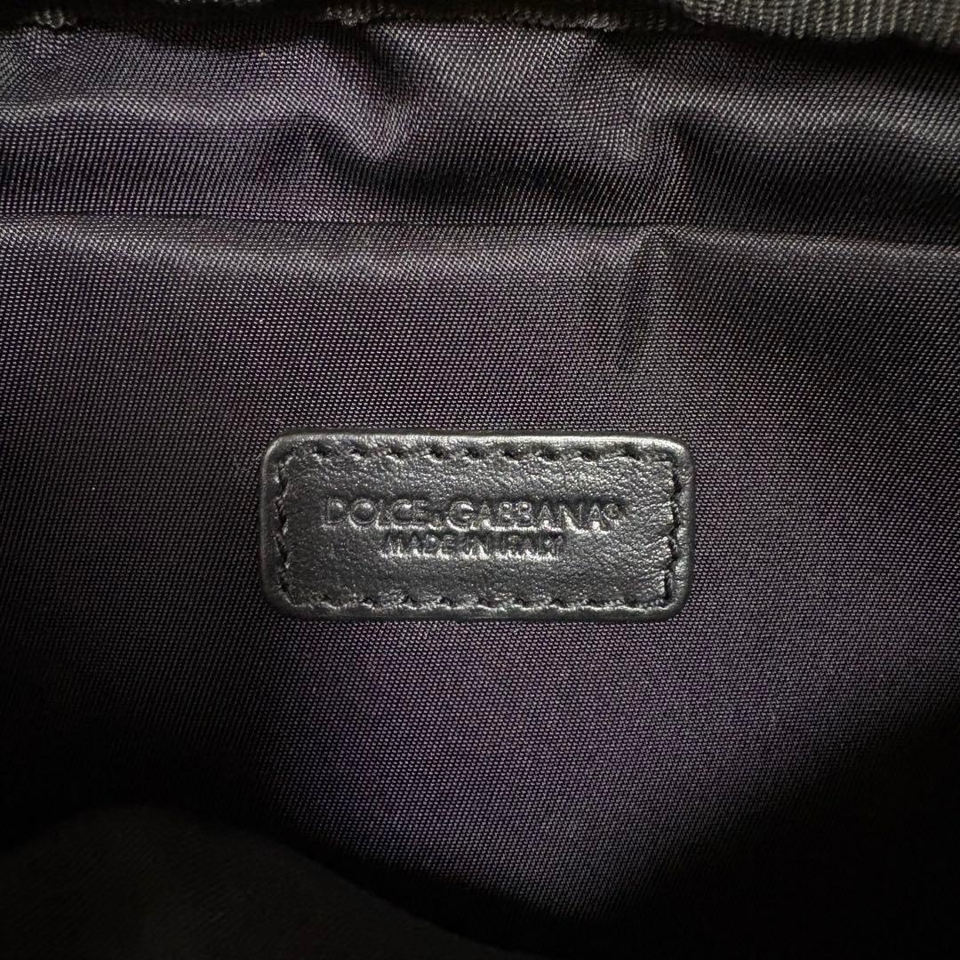 美品 DOLCE&GABBANA ロゴ ショルダーバッグ ナイロン 黒