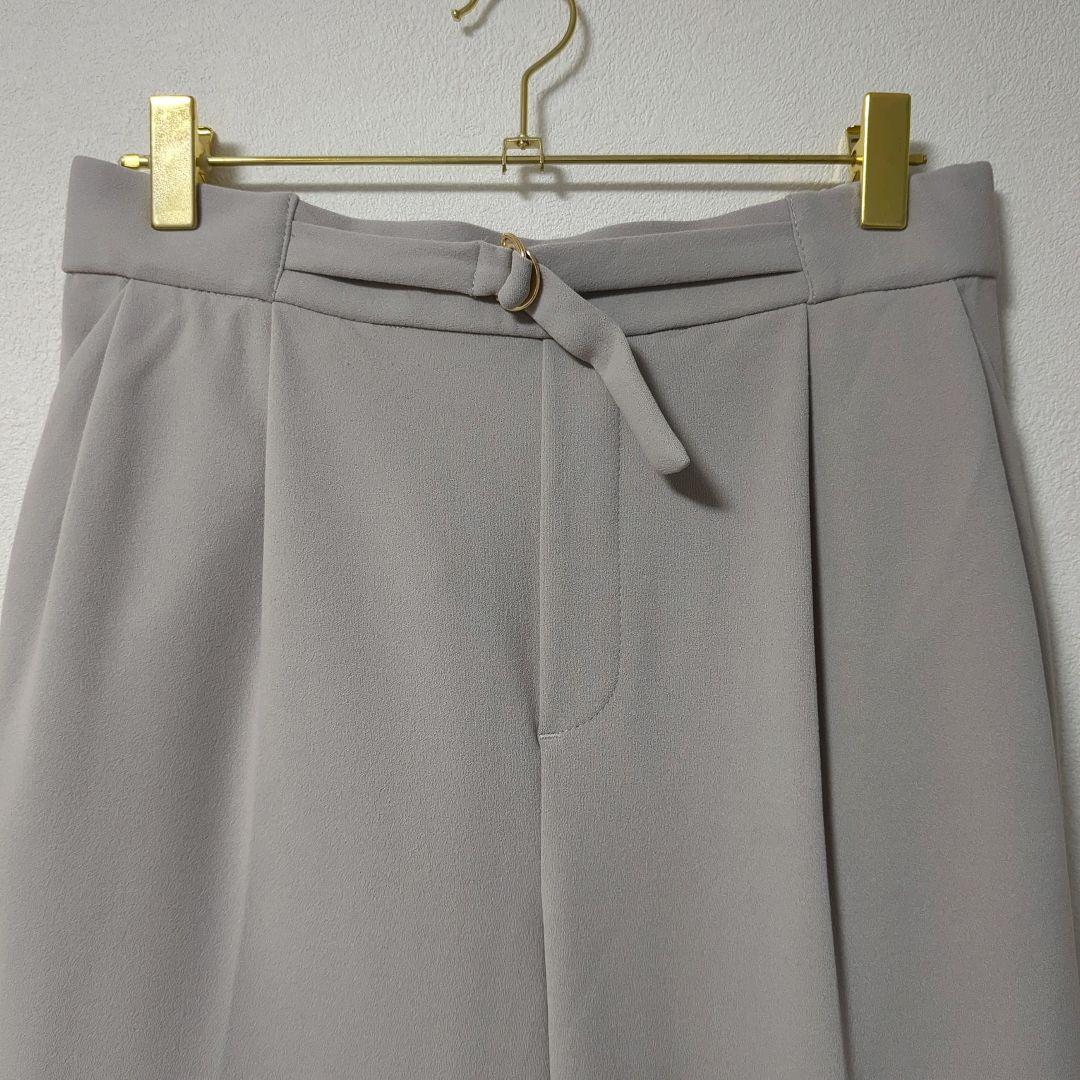 洗えて動けるワーママスーツ!!ノーカラージャケット+テーパードパンツLグレージュ