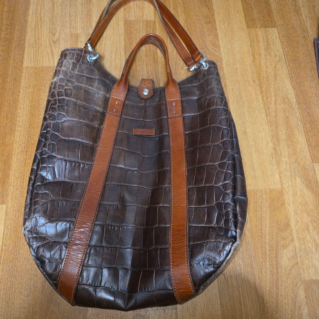 ダニエルアンドボブ クロドーロ クロコ型押 トートバッグ 茶