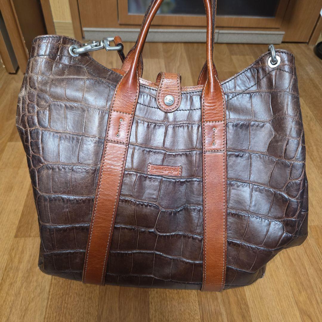 ダニエルアンドボブ クロドーロ クロコ型押 トートバッグ 茶