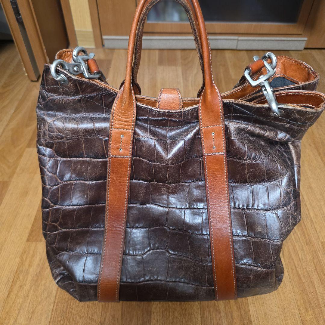 ダニエルアンドボブ クロドーロ クロコ型押 トートバッグ 茶