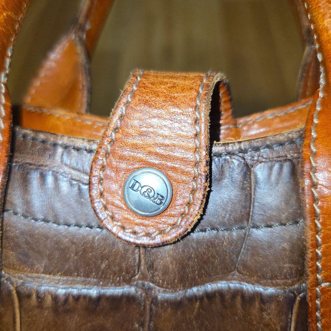 ダニエルアンドボブ クロドーロ クロコ型押 トートバッグ 茶