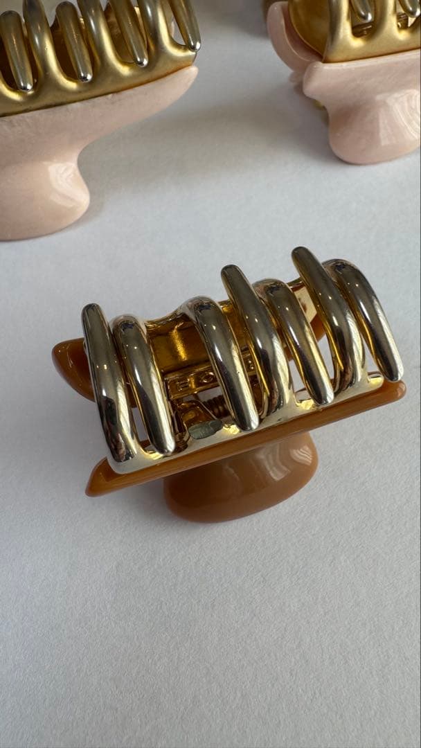 acca ヘアクリップ 4個セット ゴールド ピンク