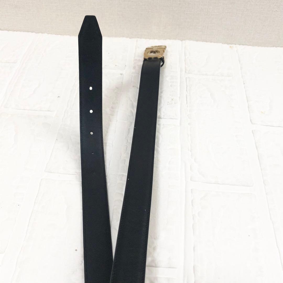 フェラガモ　ベルト　ダブル　ガンチーニ　ブラック