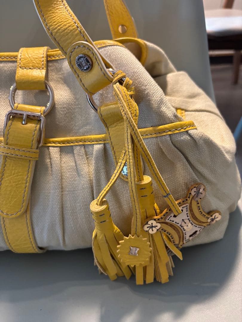 セリーヌ CELINE ブギーバッグ キャンバス イエロー ハンドバッグ