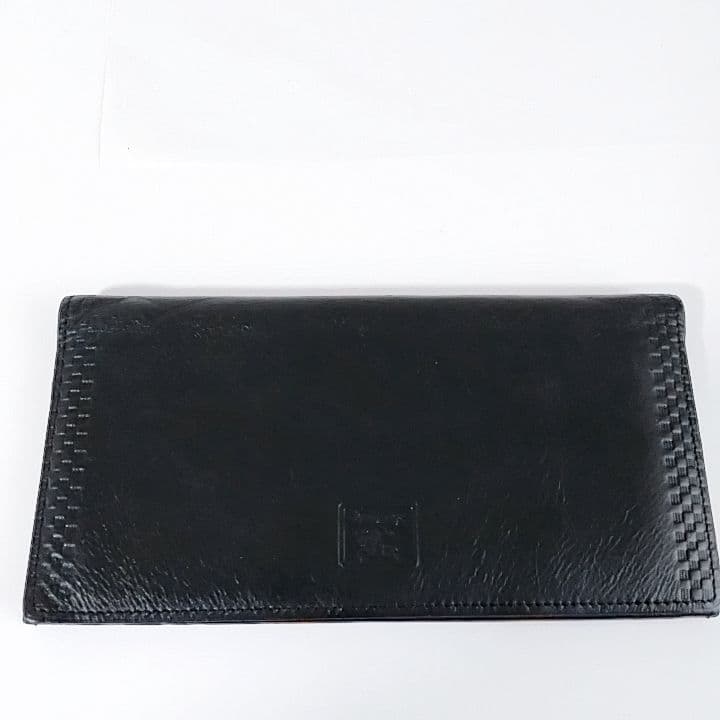 【超美品】BURBERRYS 長財布 ブラック 羊革 裏地ノバチェック